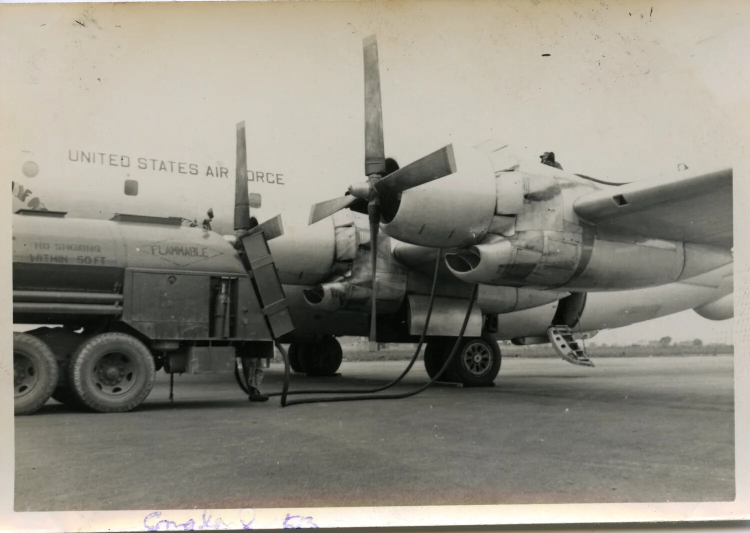 USAF Ground Crew Refueling a Boeing B-50 Superfortress Bomber, Early 1950s