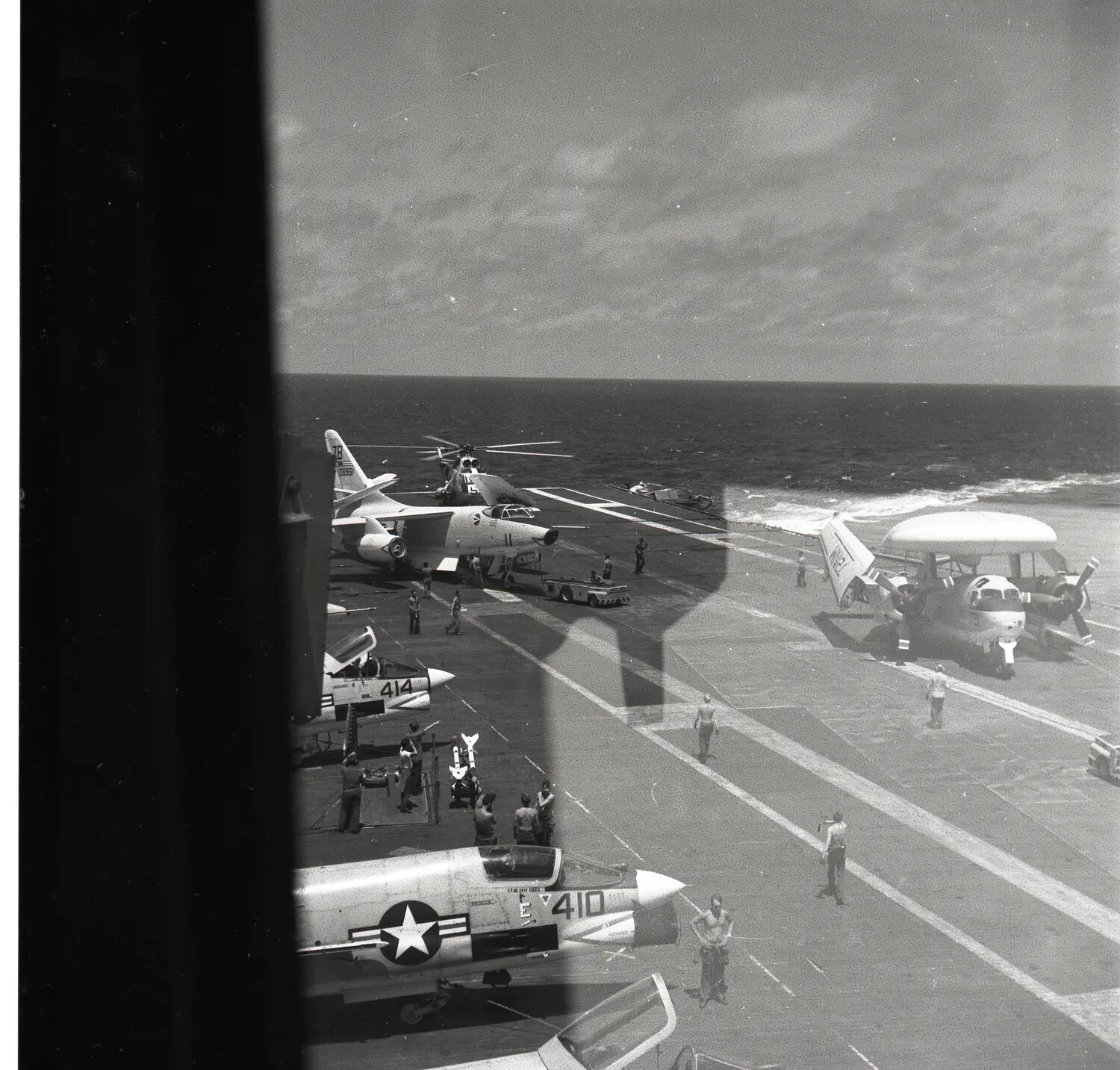 Flight Deck of USS Ticonderoga (CVA-14) with Embarked Air Wing Aircraft, Vietnam War Era