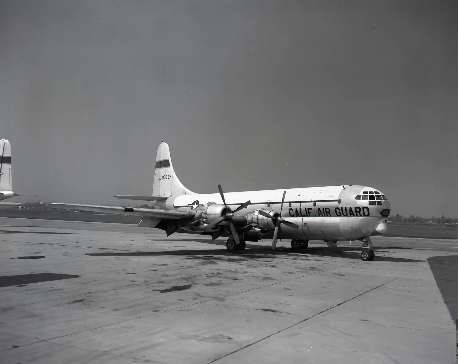 Boeing C-97 Stratofreighter, 'CALIF. Air Guard', Serial 00697, Ramp Profile View