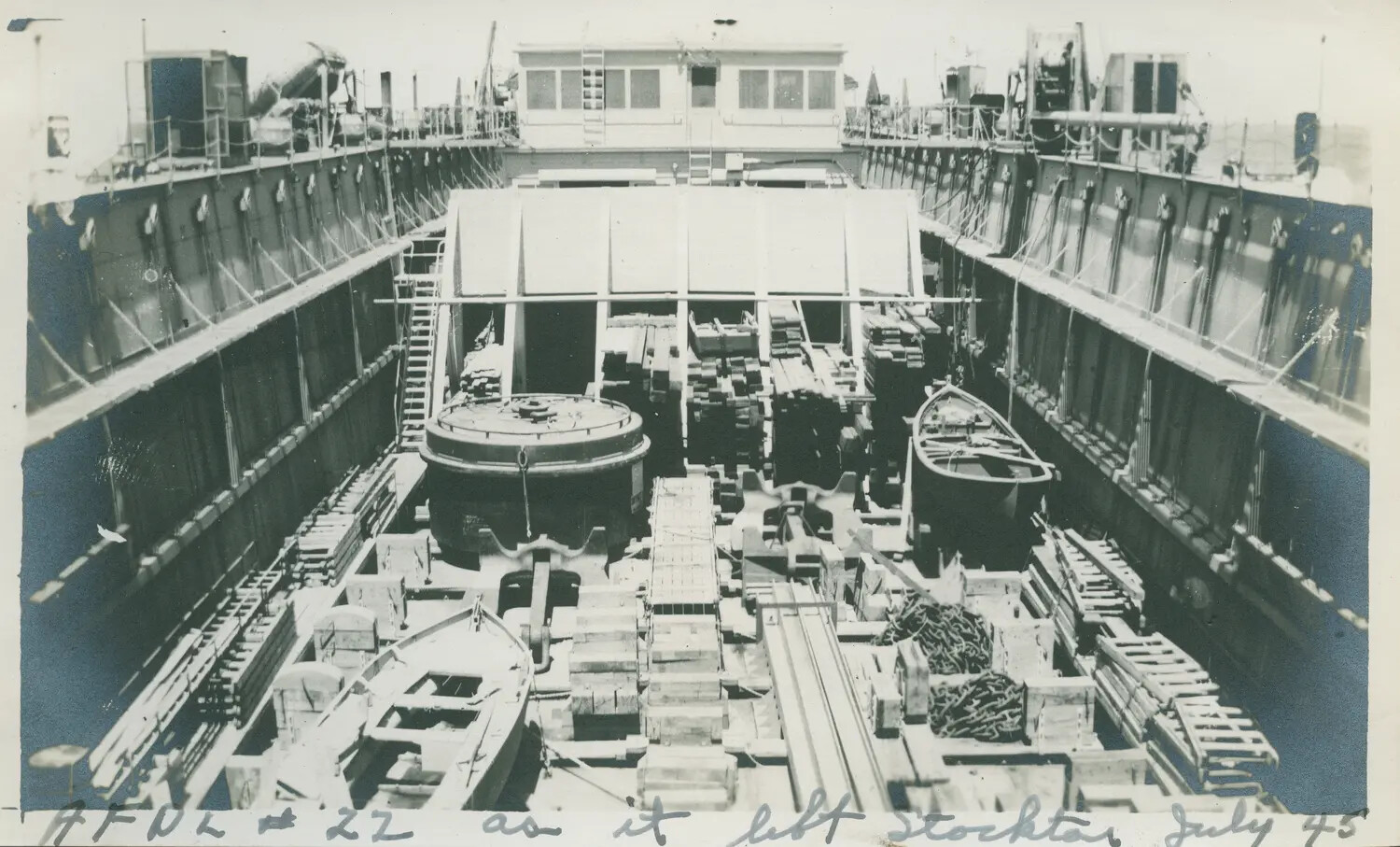 Floating Dry Dock Departing Stockton, California, July 1945