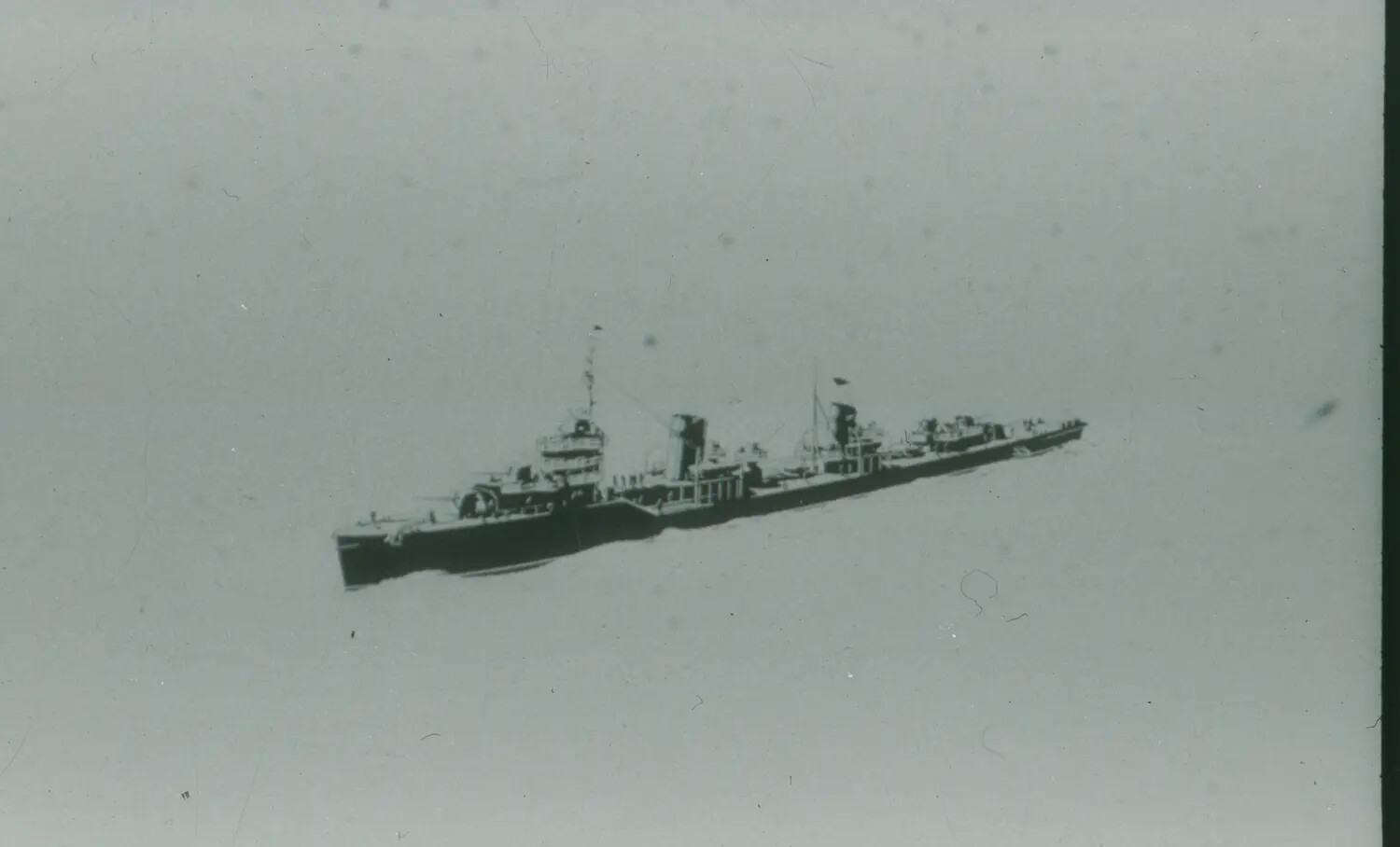 U.S. Navy Destroyer Underway at Sea, WWII-Era 35mm Negative