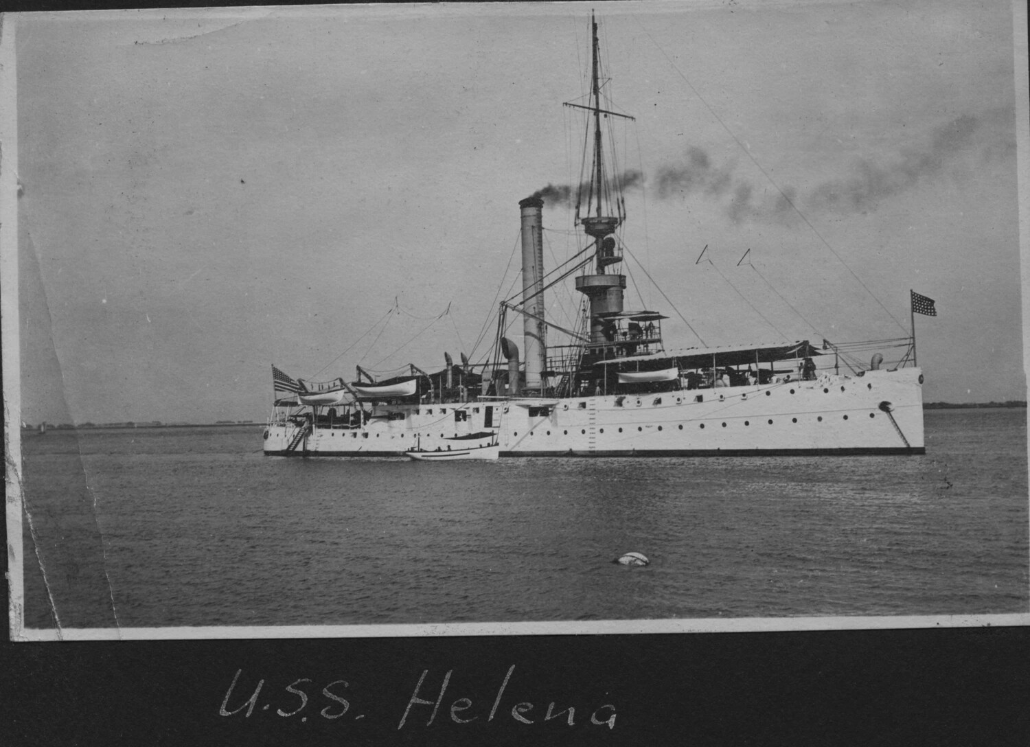 USS Helena (PG-9) at Anchor, Mare Island Photo Album, 1917