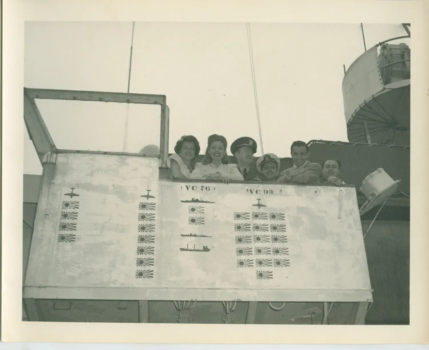 USS Petrof Bay (CVE-80) Combat Scoreboard with Crew and Visitors, VC-76 and VC-93