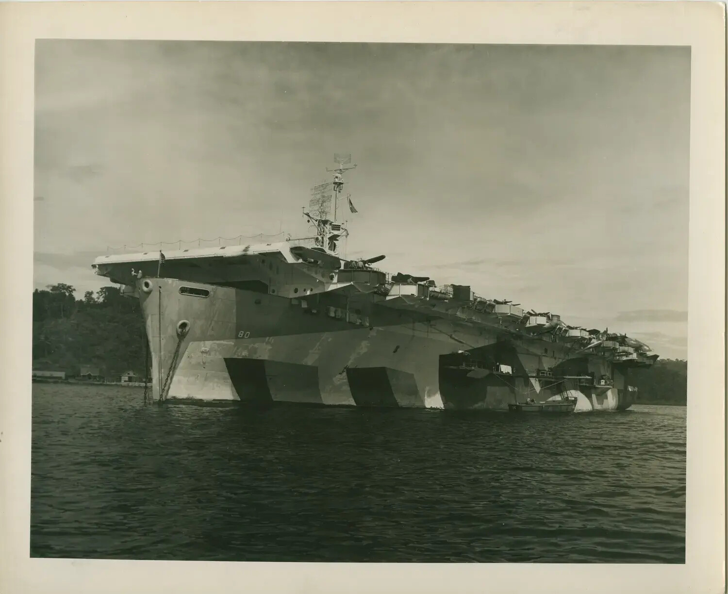 USS Petrof Bay (CVE-80) at Anchor, WWII Pacific Theater