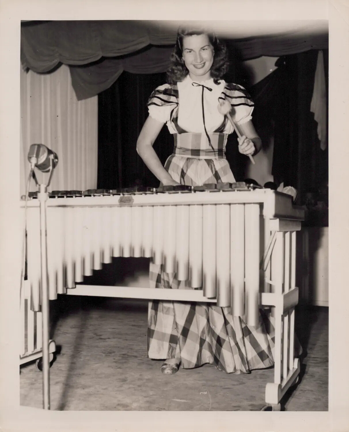 Marimba Performer on Stage, WWII Era Variety Show