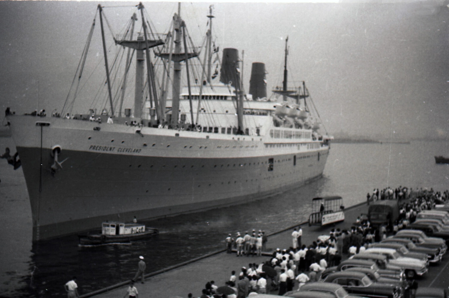 SS President Cleveland Docking at Yokohama, Japan, 1953