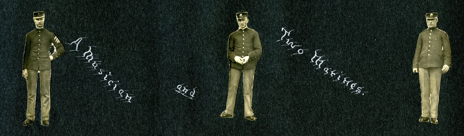 A Musician and Two Marines - Cut-Out Portrait Figures, Close Detail