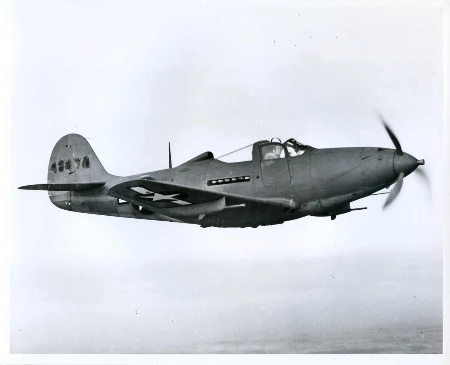 Bell P-39 Airacobra Fighter Aircraft in Flight, USAAF, WWII