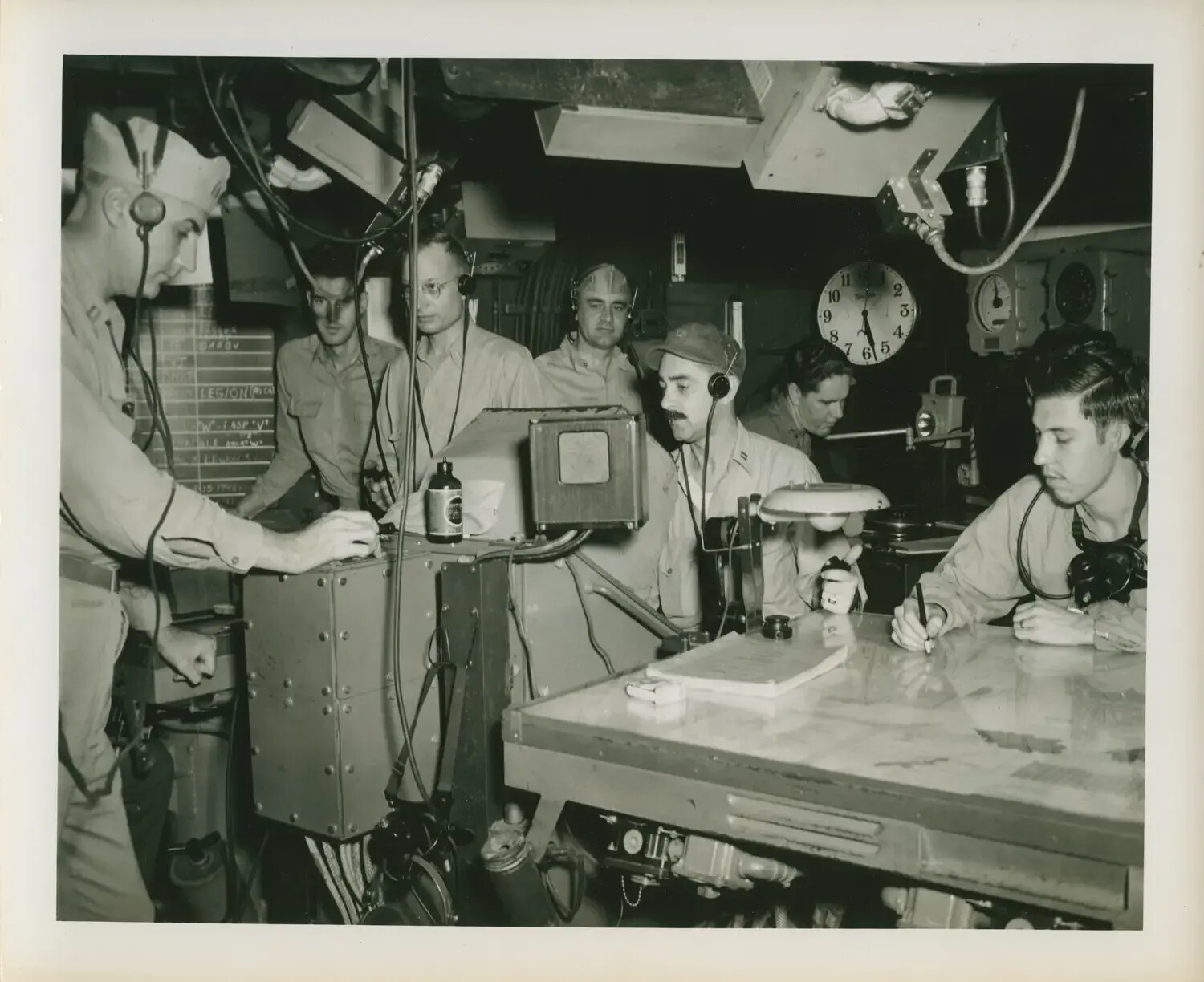 Combat Information Center Crew Aboard USS Petrof Bay (CVE-80), WWII