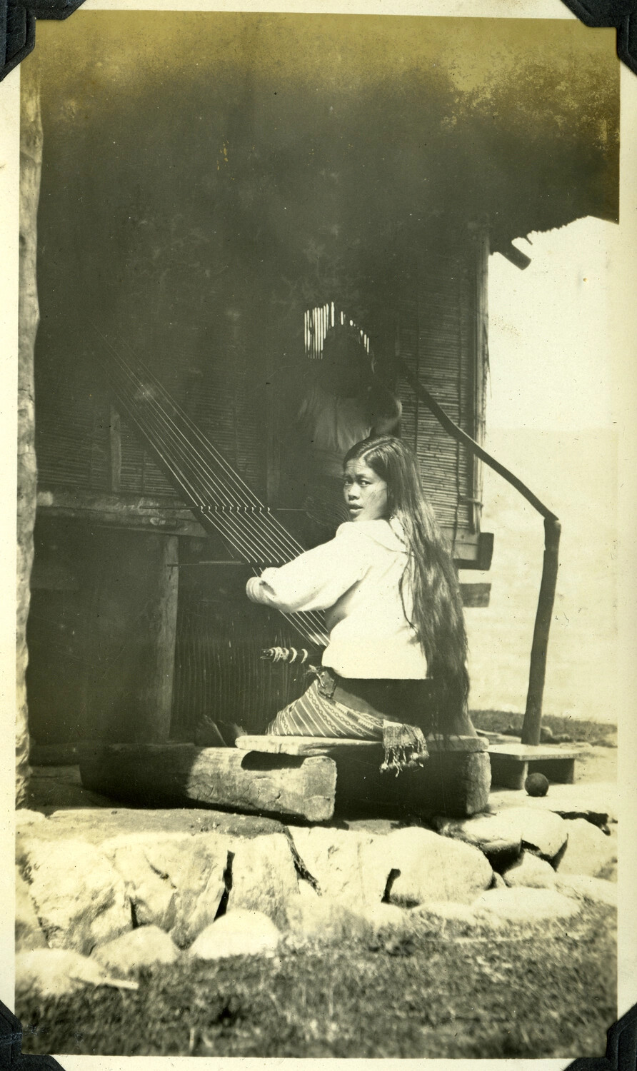 Woman Weaving on a Backstrap Loom, Philippine Cordillera, c. 1920s-1930s