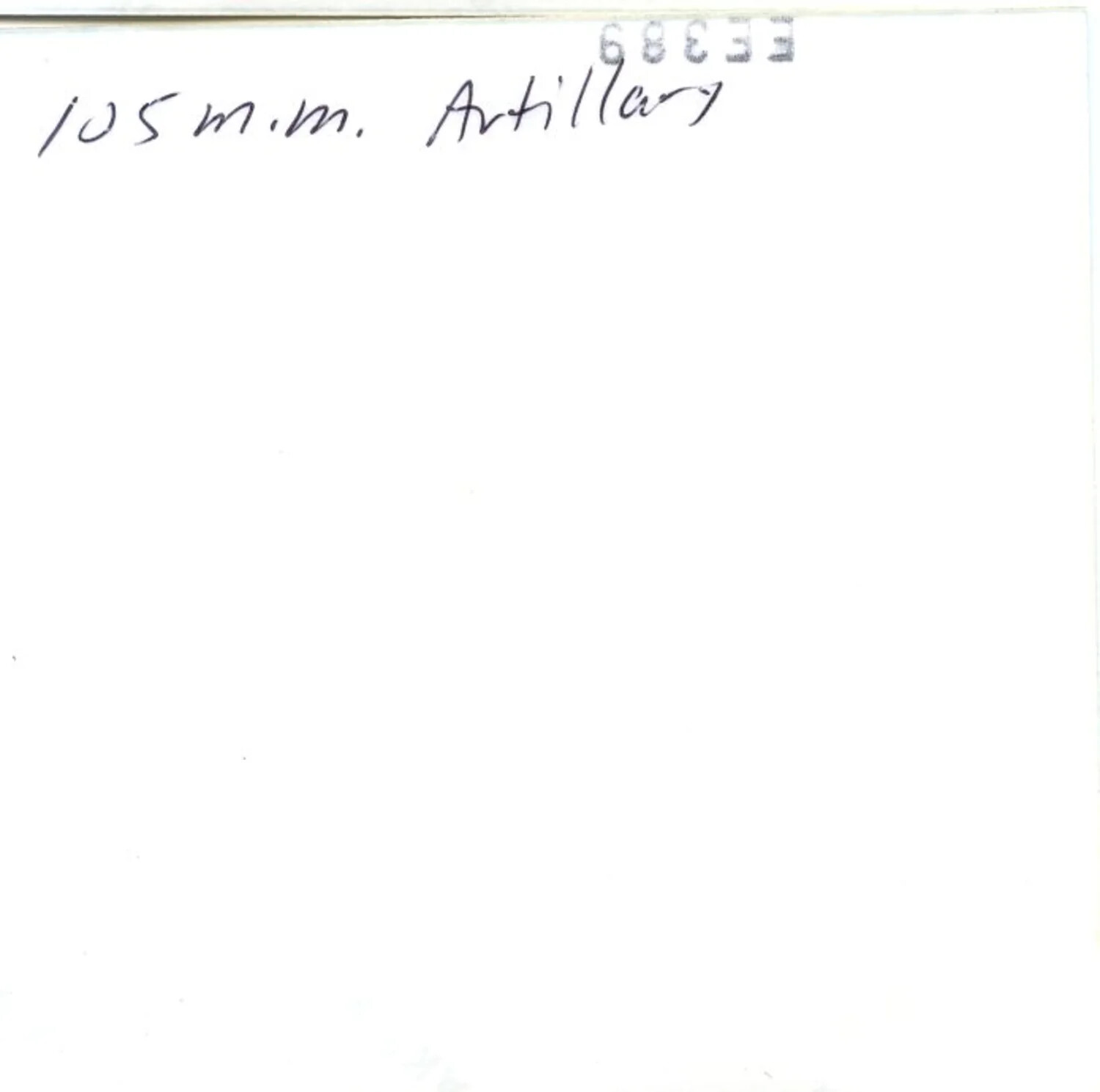 Handwritten Caption Card: '105 m.m. Artillery' — Vietnam Photo Album, 1971