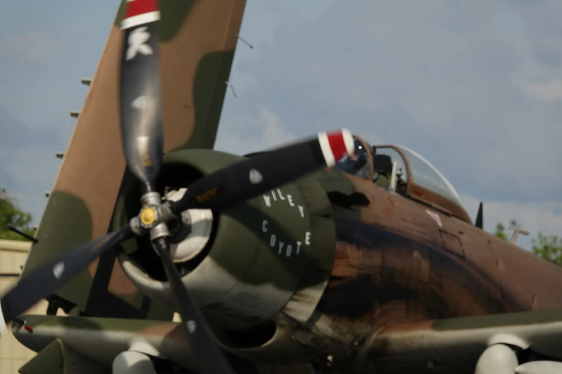 A-1 Skyraider 'Wiley Coyote' — Nose and Cockpit Detail, Engine Running