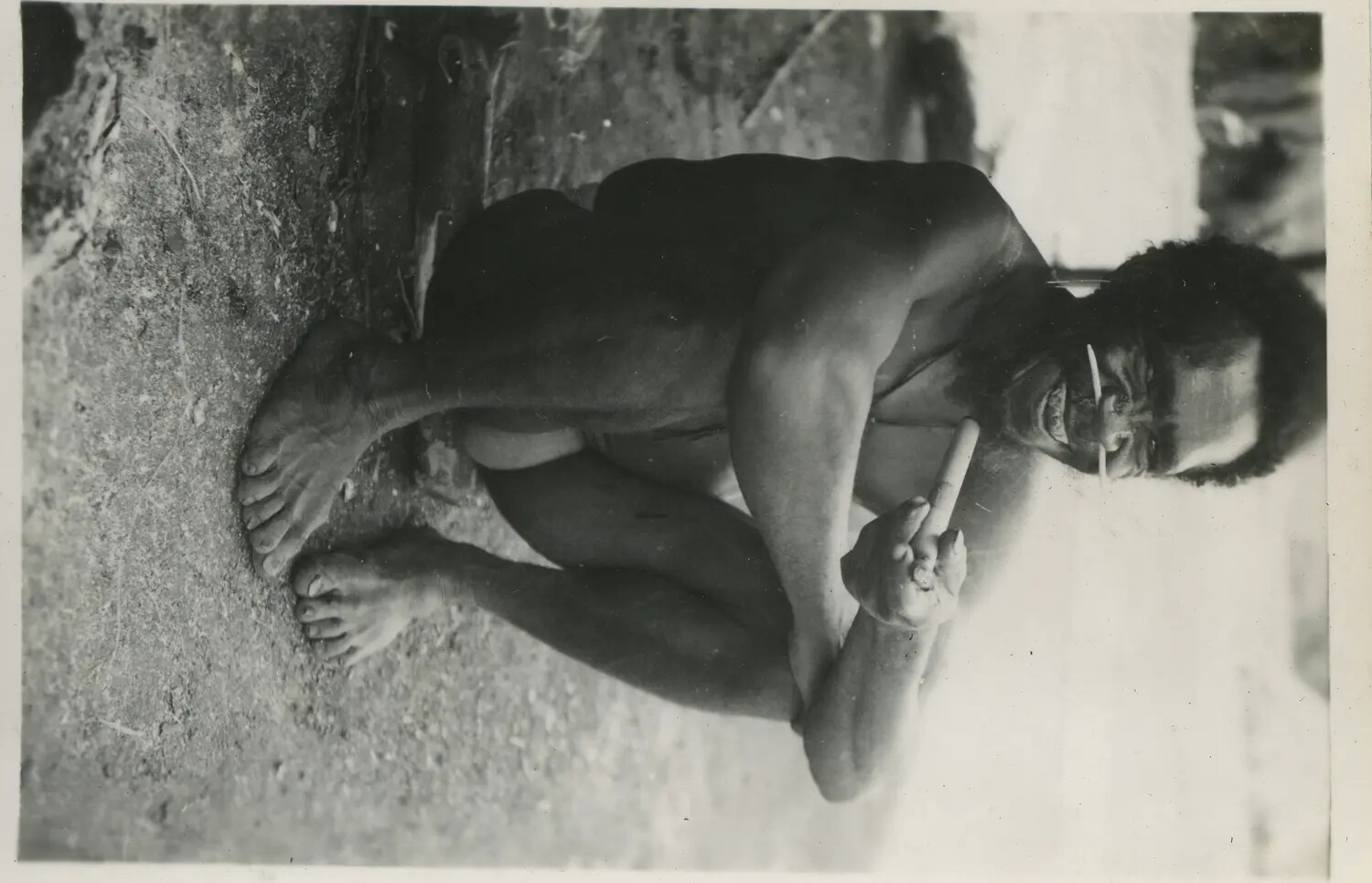 Portrait of a Local Indigenous Man, Southwest Pacific Theater, WWII-era