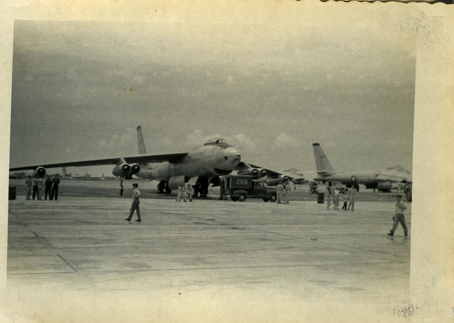 Boeing B-47 Stratojet Bombers on Airfield Ramp, Strategic Air Command Deployment