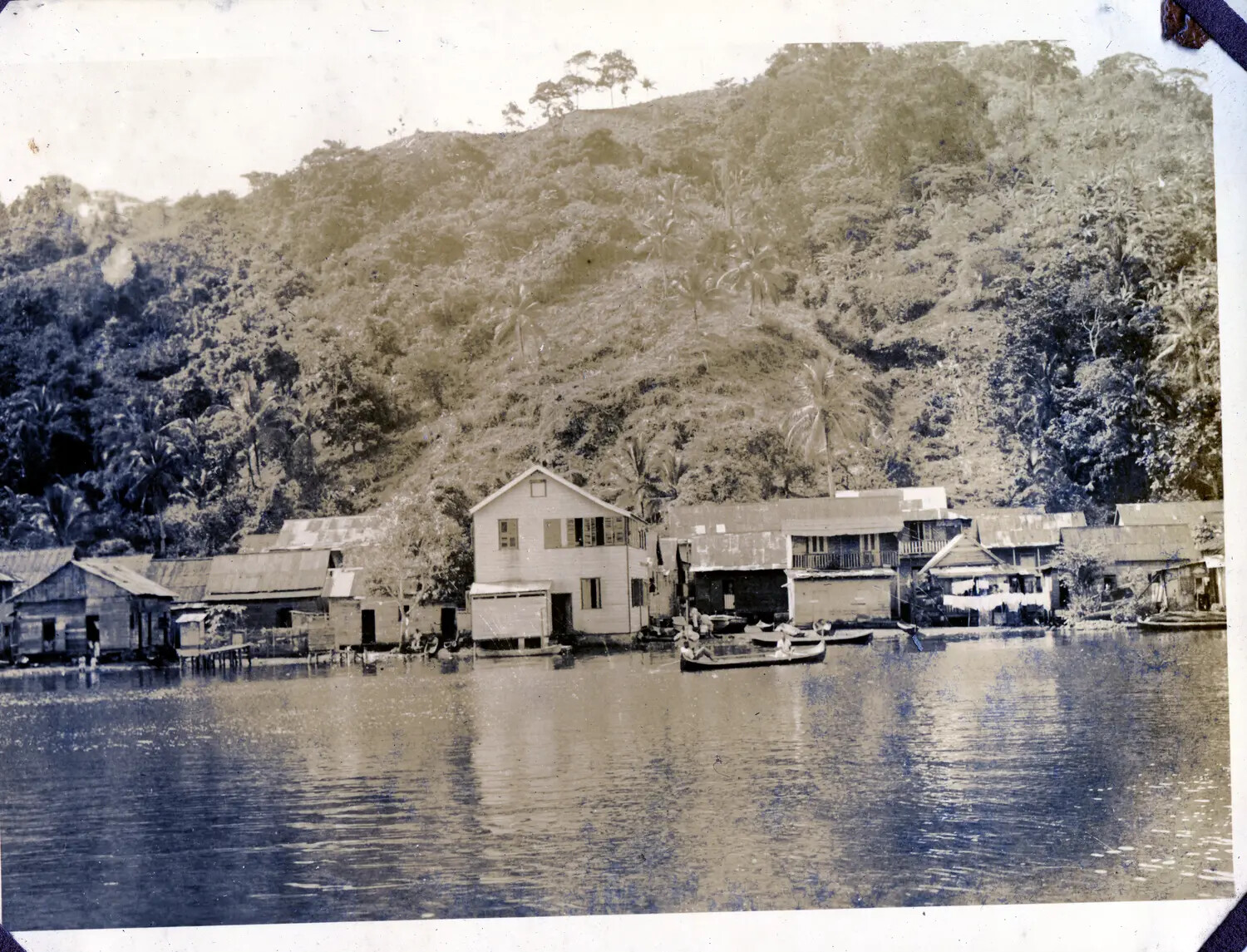 Waterfront Village on Stilts, Panama Canal Zone Area, World War II Era