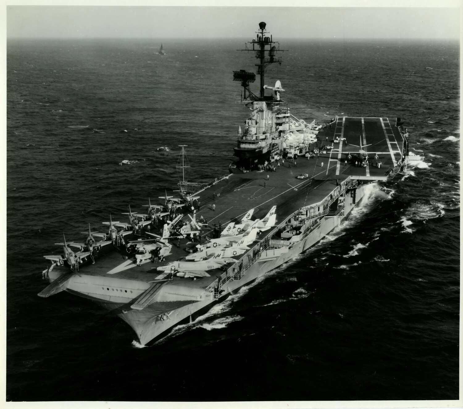 USS Ticonderoga (CV-14) Underway, Vietnam War Era Aerial View