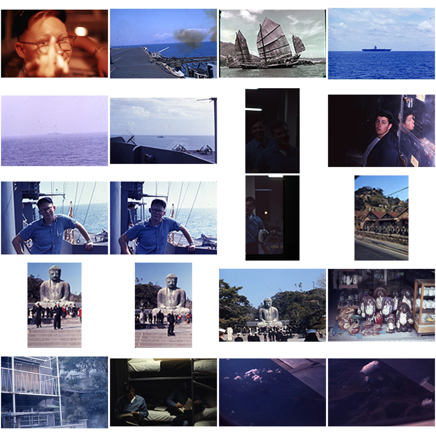 Contact Sheet: Sailor's Personal Slides Aboard USS Ticonderoga, Vietnam War Era WESTPAC Cruise