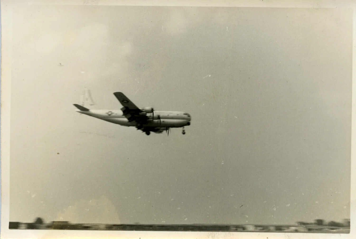 USAF Boeing C-97/KC-97 Stratofreighter Climbing After Takeoff