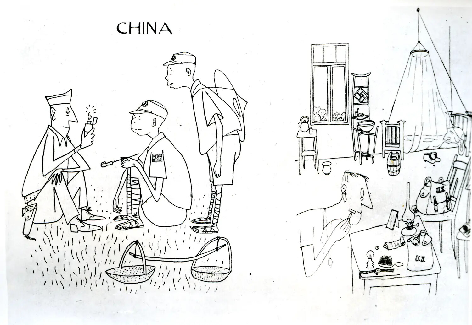Illustrated Guide Page 'CHINA' - American Servicemen and Local Customs, WWII CBI Theater Publication