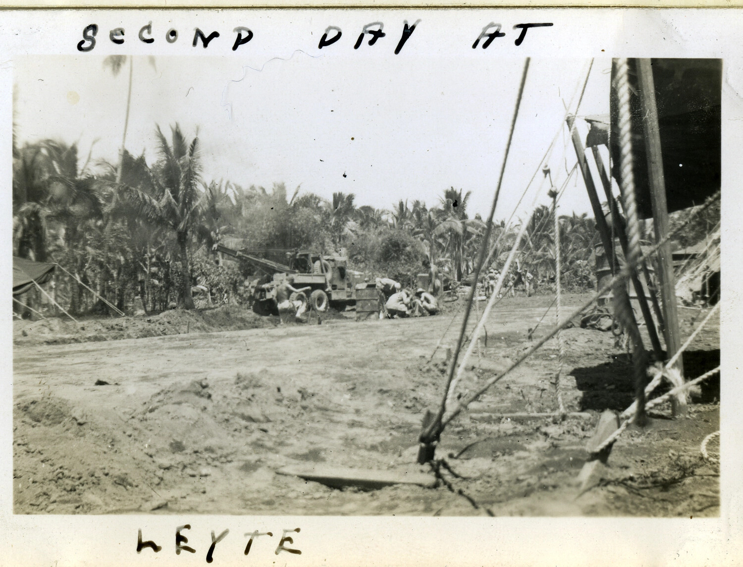 "Second Day at Leyte" -- Beachhead Construction Activity, Philippines Campaign, October 1944