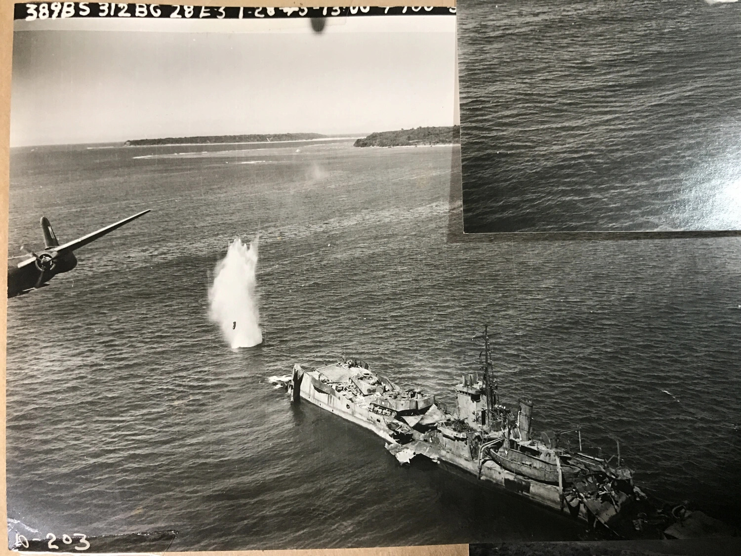 389th Bomb Squadron B-25 Mitchell Attacking Japanese Vessel, 26 January 1945
