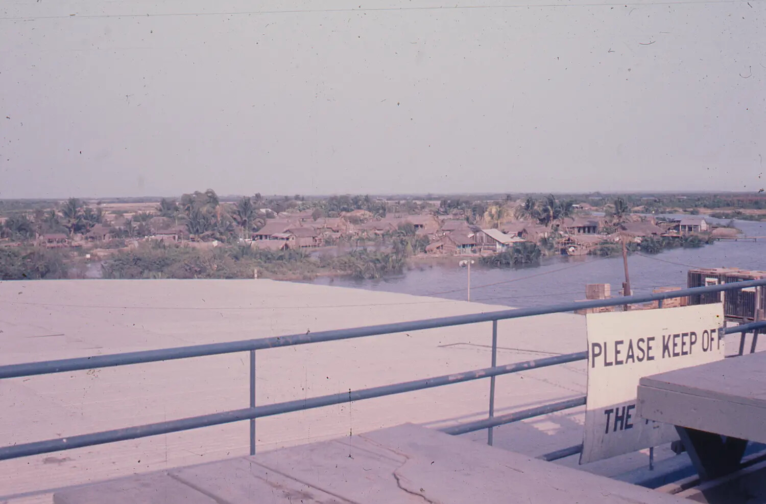 Rooftop View of Vietnamese Riverside Village, Vietnam War, Tet Offensive Period 1968
