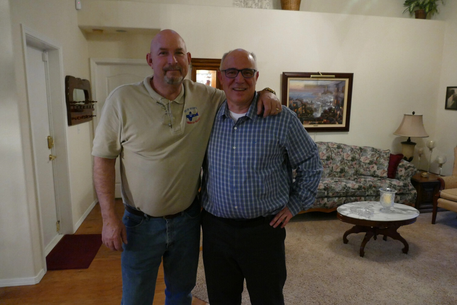 Portrait of Two Men During Oral History Interview Visit, Joseph Smith Collection, Korean War Veterans Project