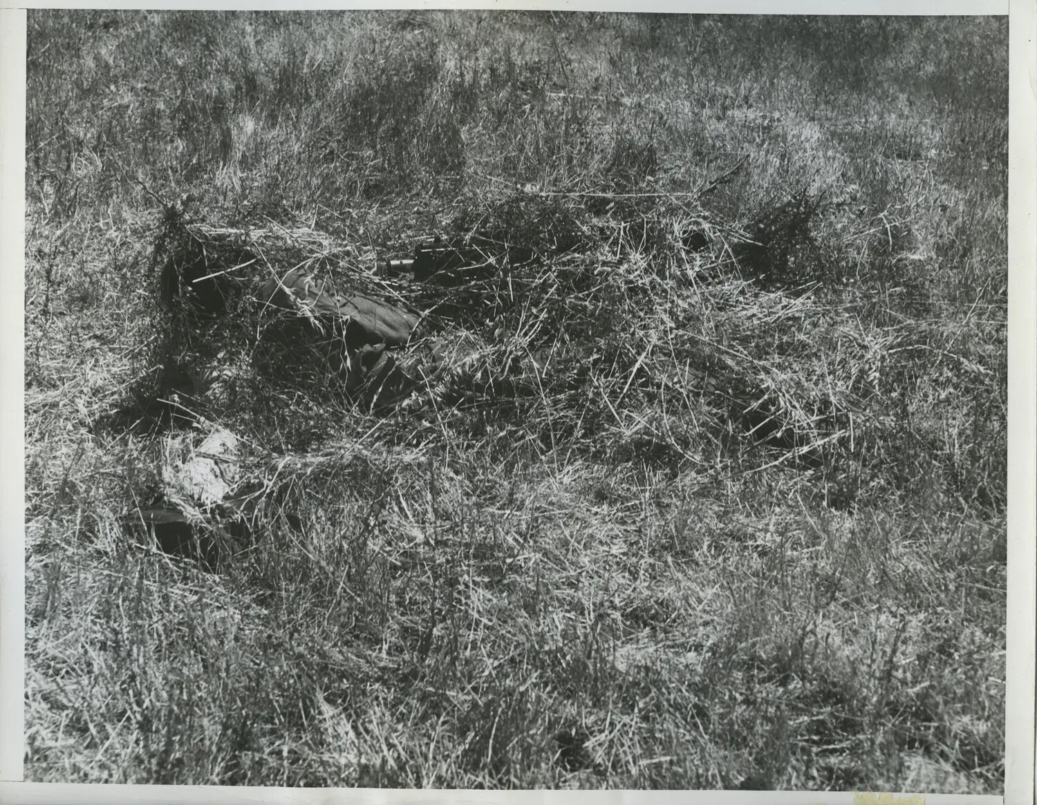 Camouflaged Machine Gun Position, 185th Infantry, Fourth Army War Games, San Luis Obispo, August 1937