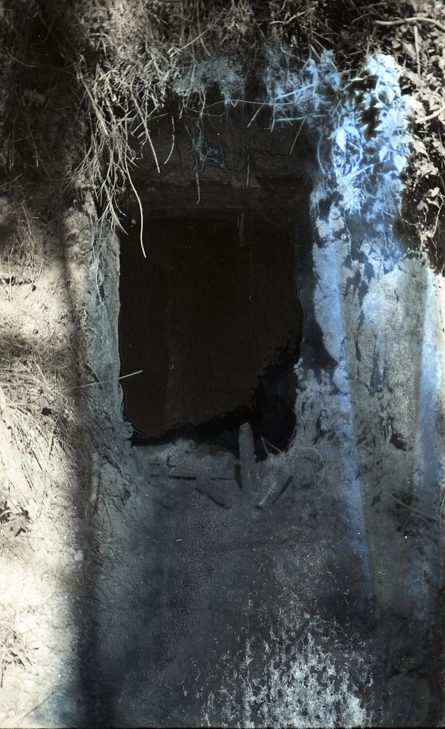Camouflaged Bunker or Dugout Entrance Near Camp John Hay, Luzon, Philippines, WWII