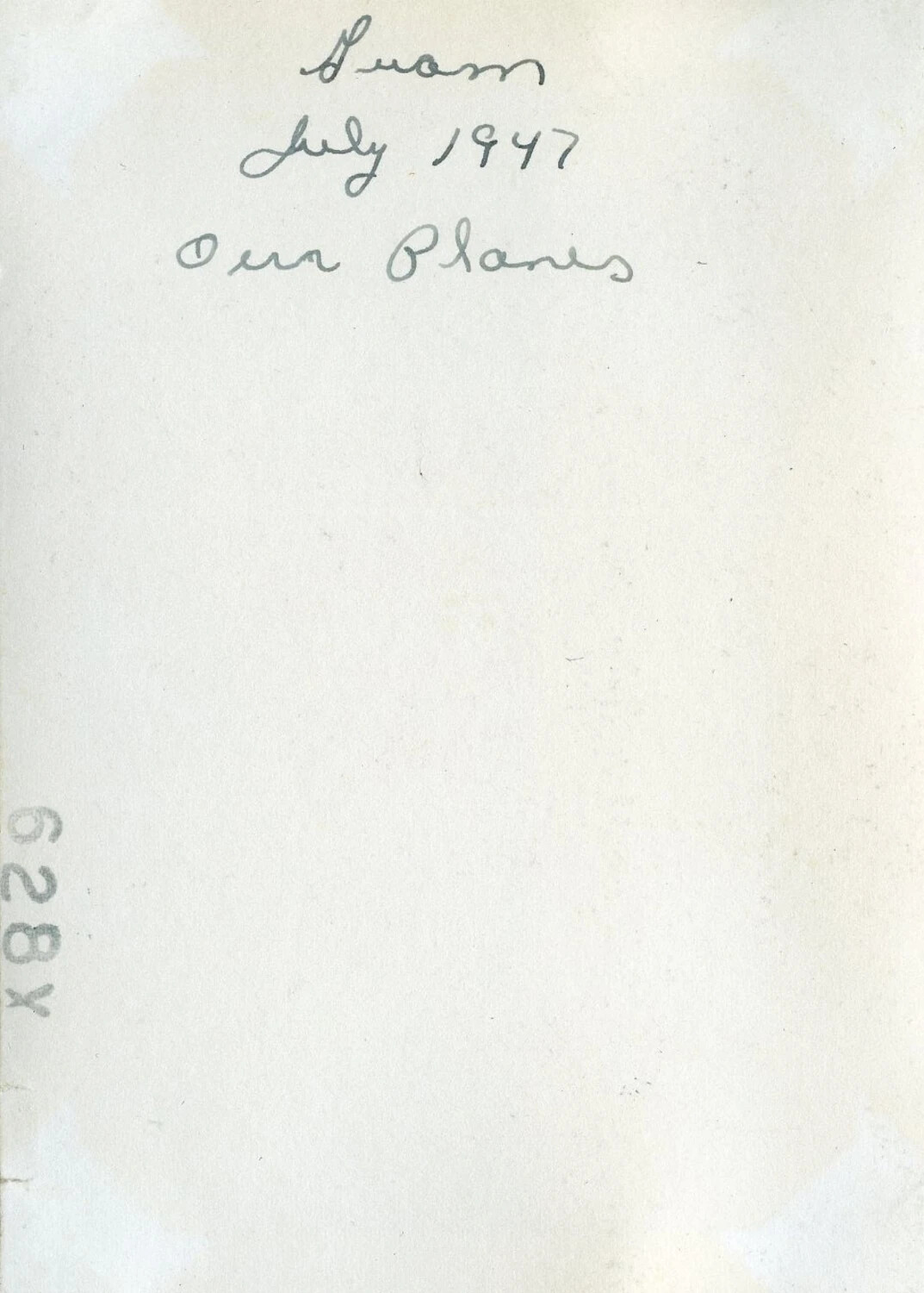 Album Caption Page: 'Guam, July 1947, Our Planes' — VR-6 Squadron Album, Agana, Guam