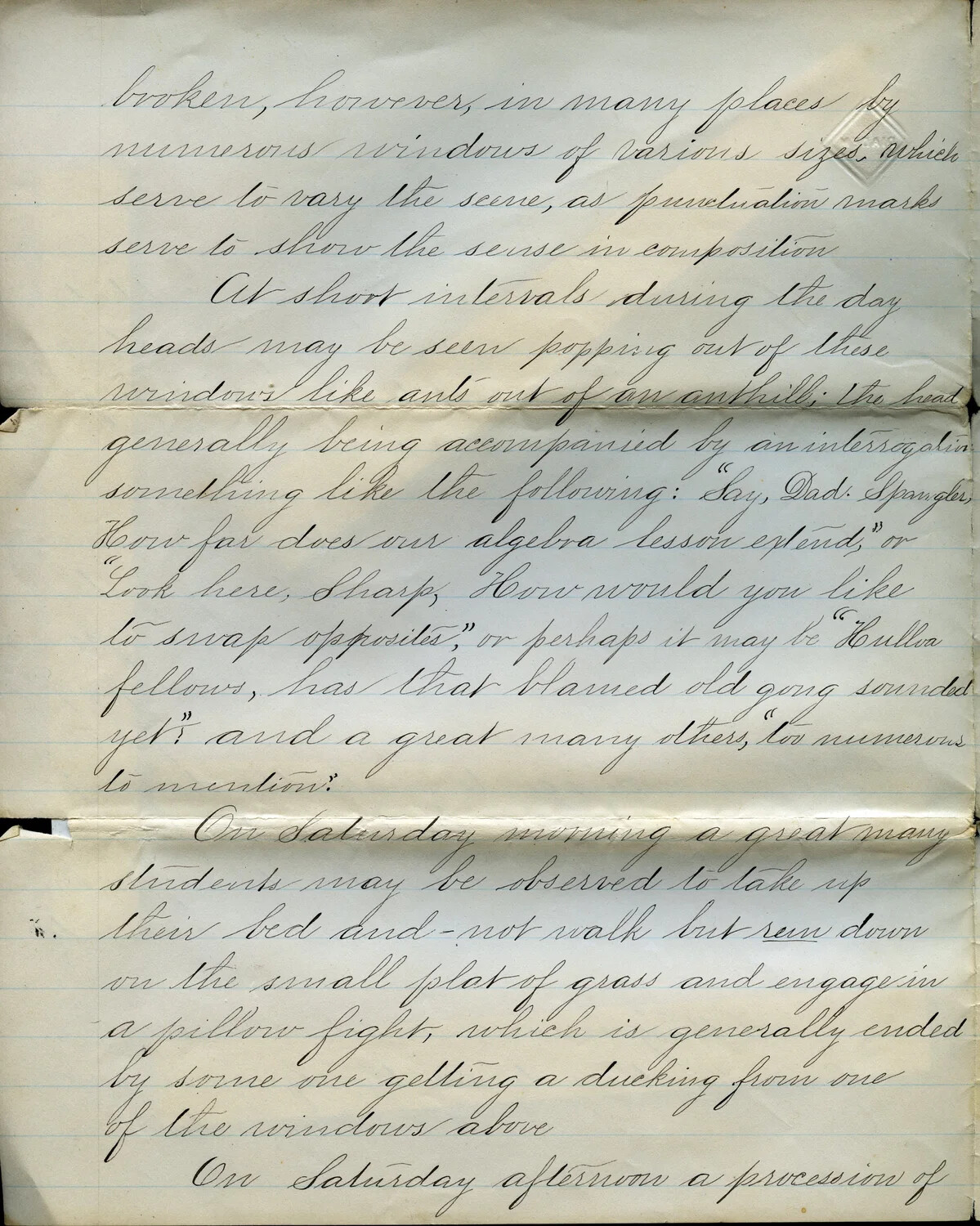 Handwritten Letter Page, J.A. Wagener, "The Square," April 23, 1882 (Page C)