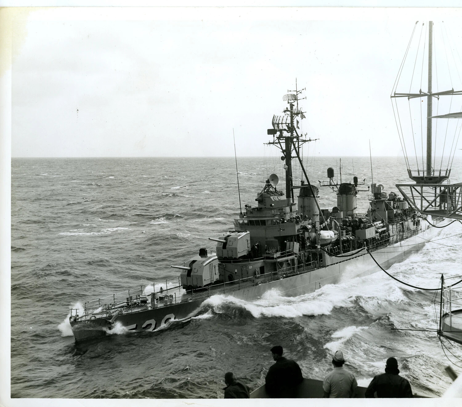 USS Mullany (DD-528) Underway in Heavy Seas, Vietnam-Era Carrier Task Group Operations