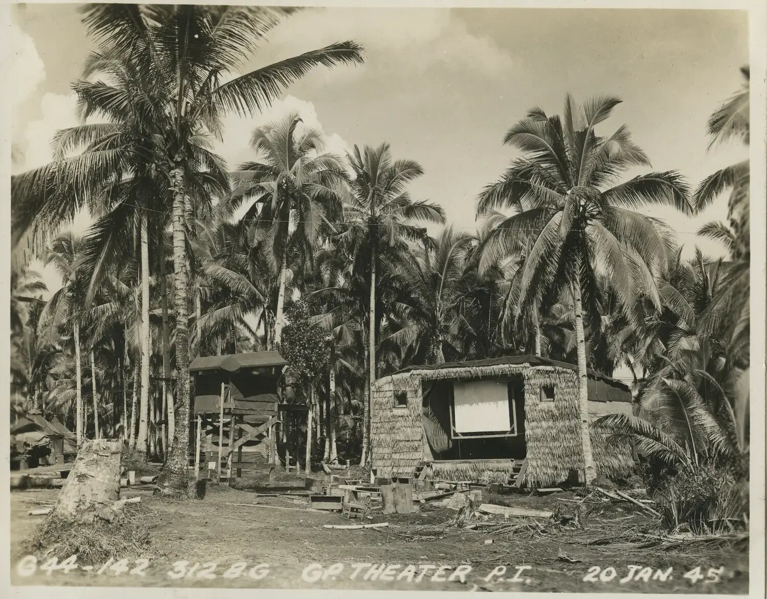 312th Bombardment Group Outdoor Theater, Philippine Islands, 20 January 1945