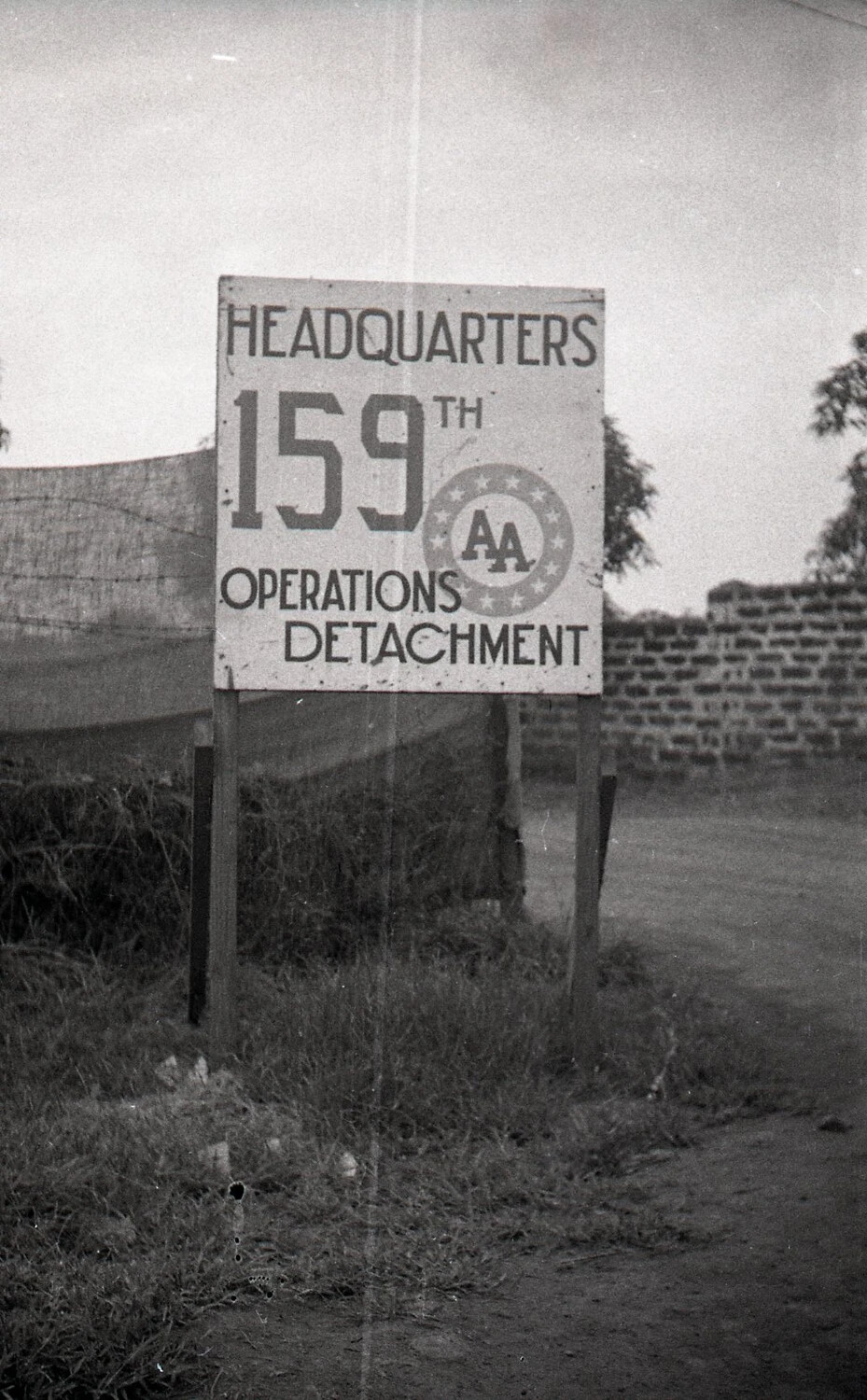 Unit Sign: Headquarters, 159th AAA Operations Detachment, Luzon, Philippines, WWII