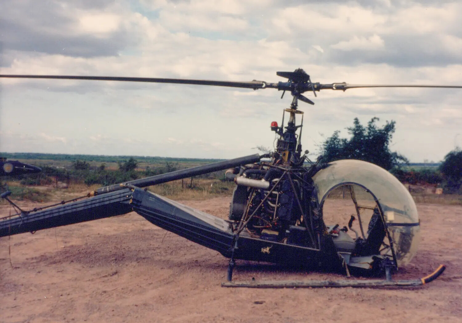 Bell OH-13 Sioux Observation Helicopter at Cu Chi, South Vietnam, 1967