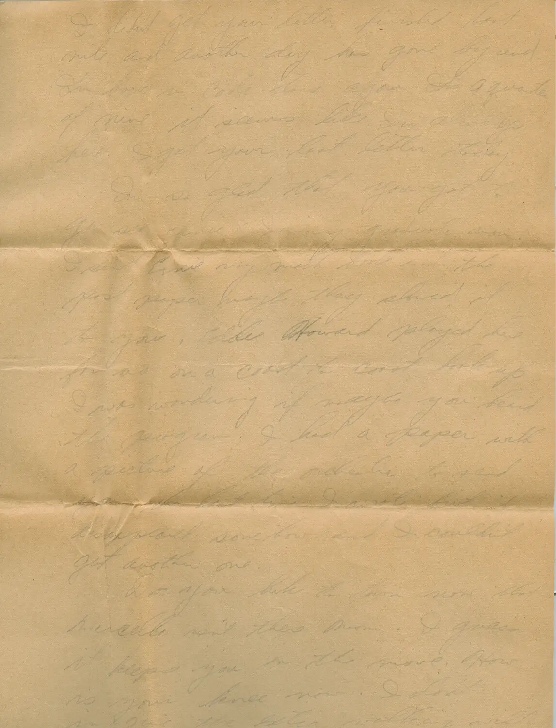 Handwritten Pencil Letter, Personal Correspondence (Margaroli Collection, WWII-Era Archive)
