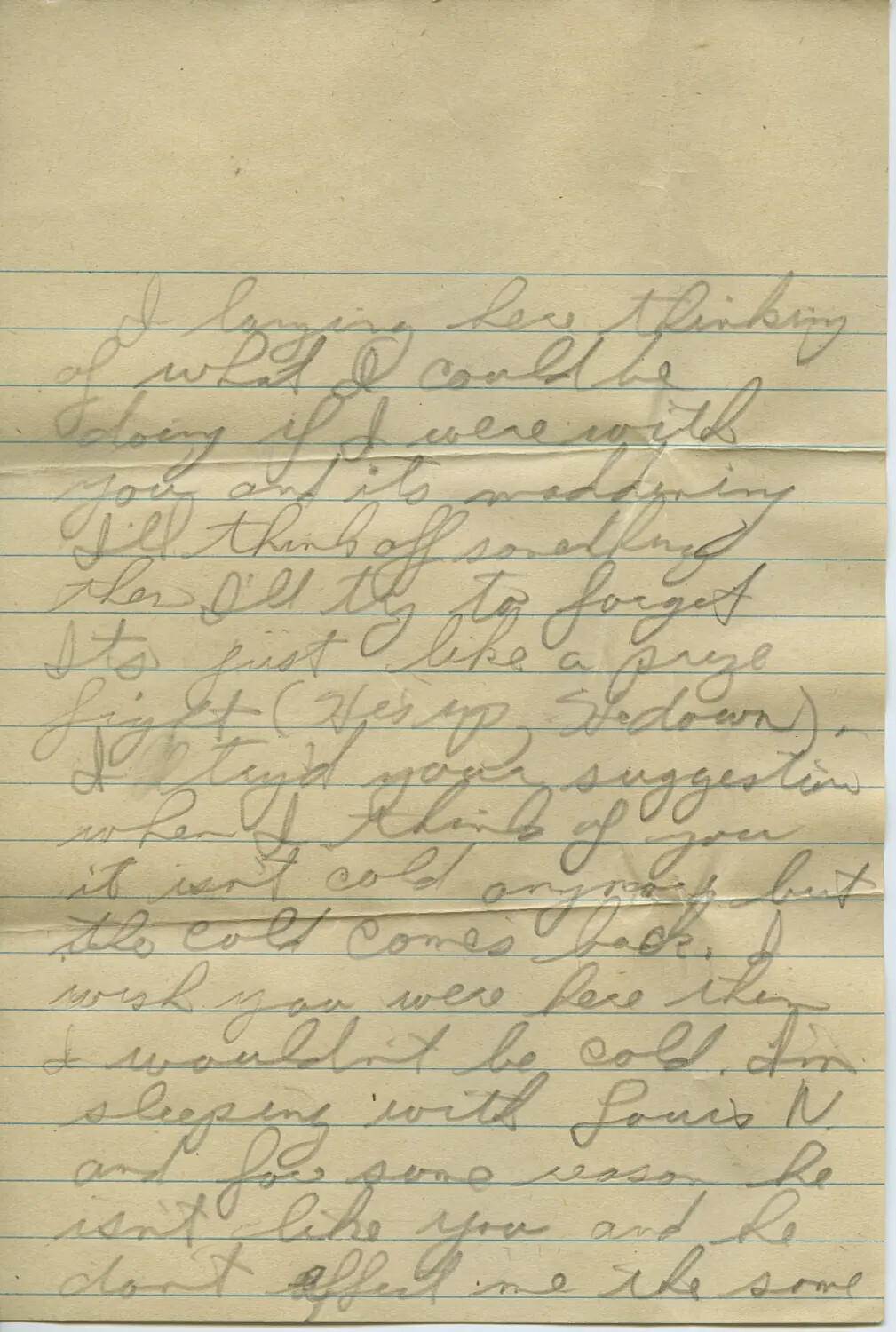 Handwritten Letter Page, WWII-Era Correspondence Between 'Moon' and 'Sammie' Collection