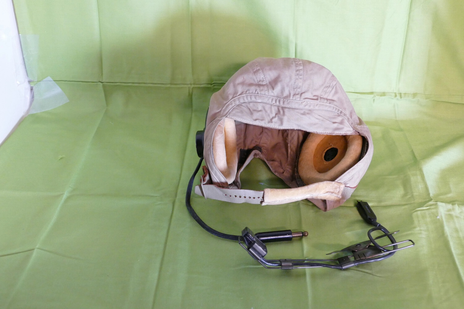 U.S. Navy Cloth Flying Helmet with Integrated Headset, Korean War Era