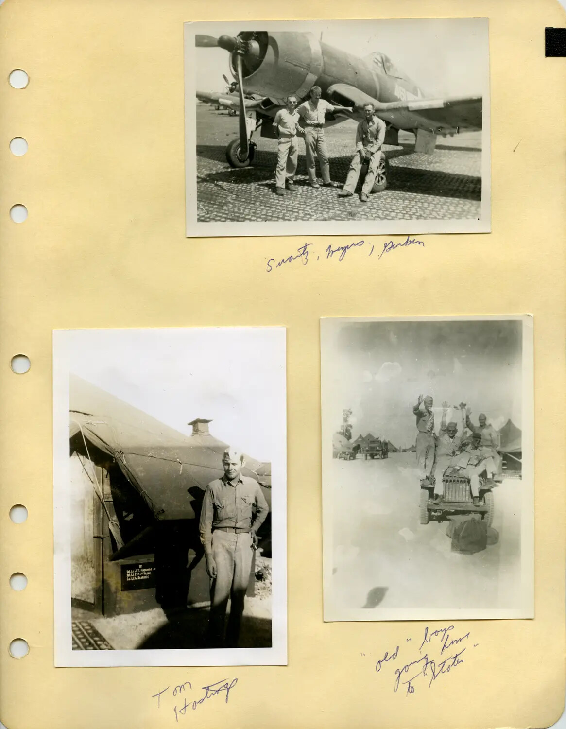 WWII Photo Album Page, Edward P. McAleer Collection - Fighter Squadron Personnel and Camp Life