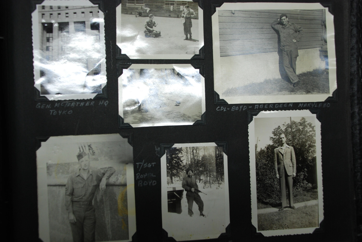 Photo Album Page: U.S. Army Personnel Portraits, MacArthur's Tokyo Headquarters, Occupied Japan