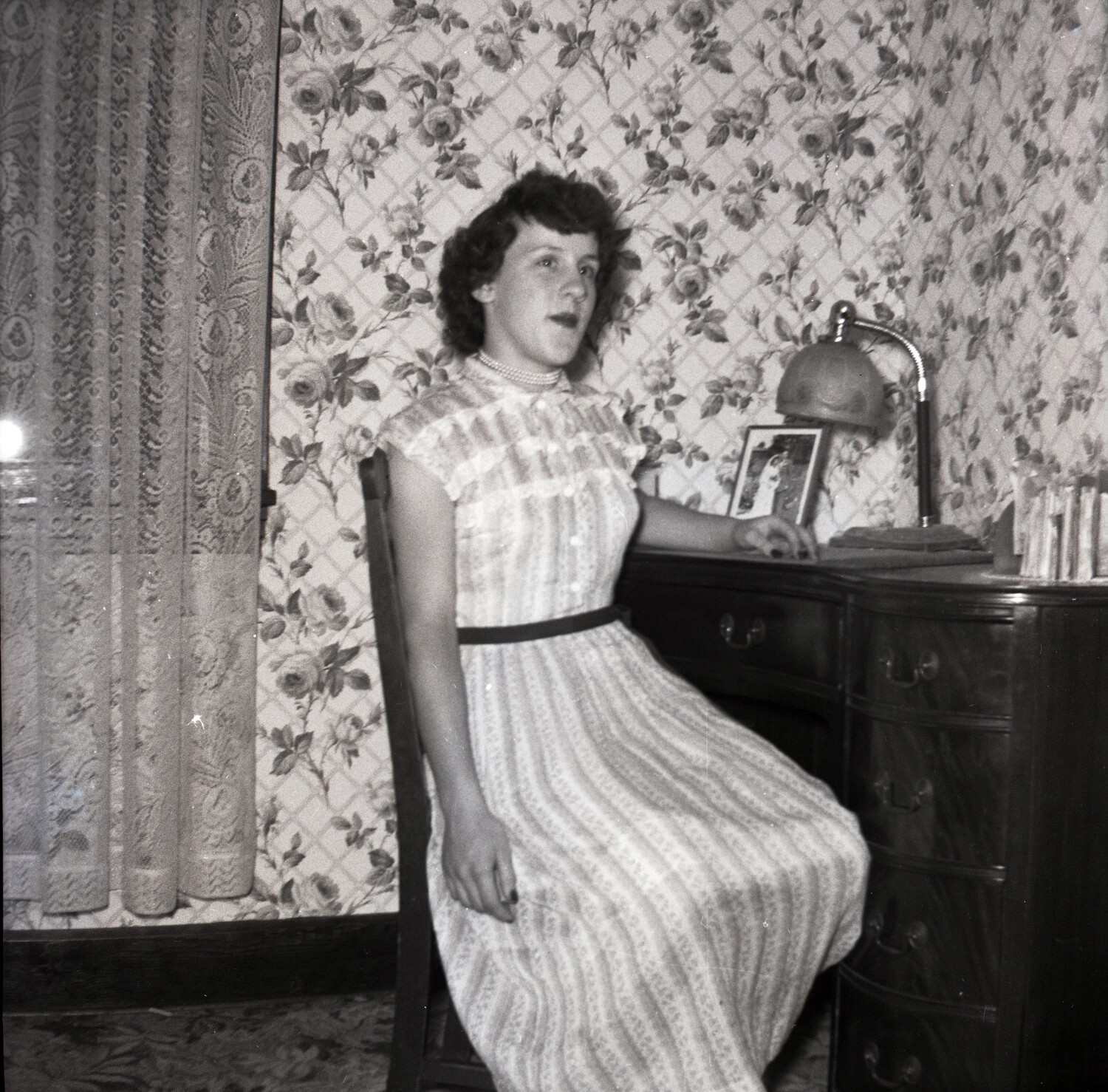 Portrait of a Young Woman at Her Bedroom Desk, Early 1950s