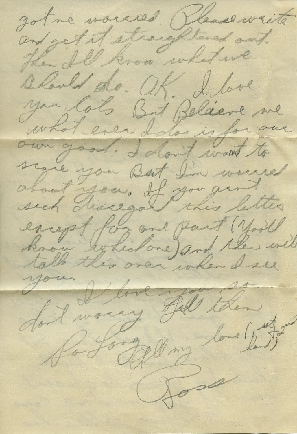 Handwritten Wartime Love Letter Signed 'Ross,' WWII Letters Collection