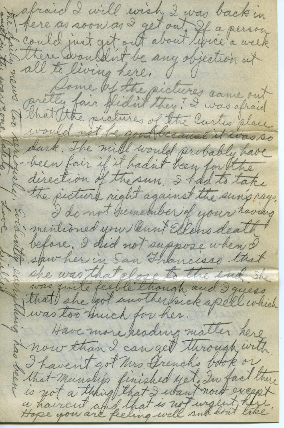 Handwritten WWI Letter, Page E, Pvt. Willis W. Wagener, January 19, 1918