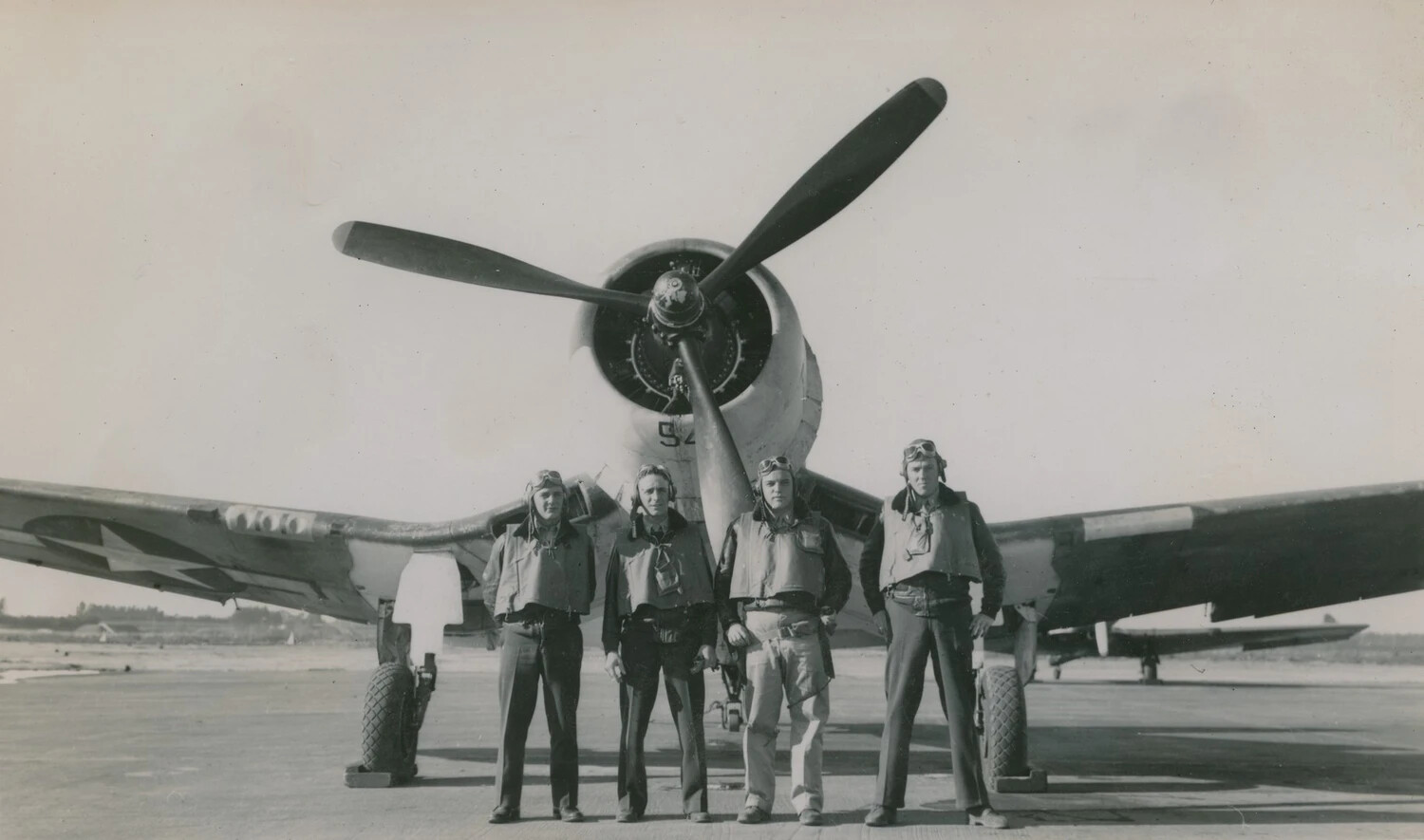 Navy Aircrew in Flight Gear Before Grumman Avenger Torpedo Bomber, WWII