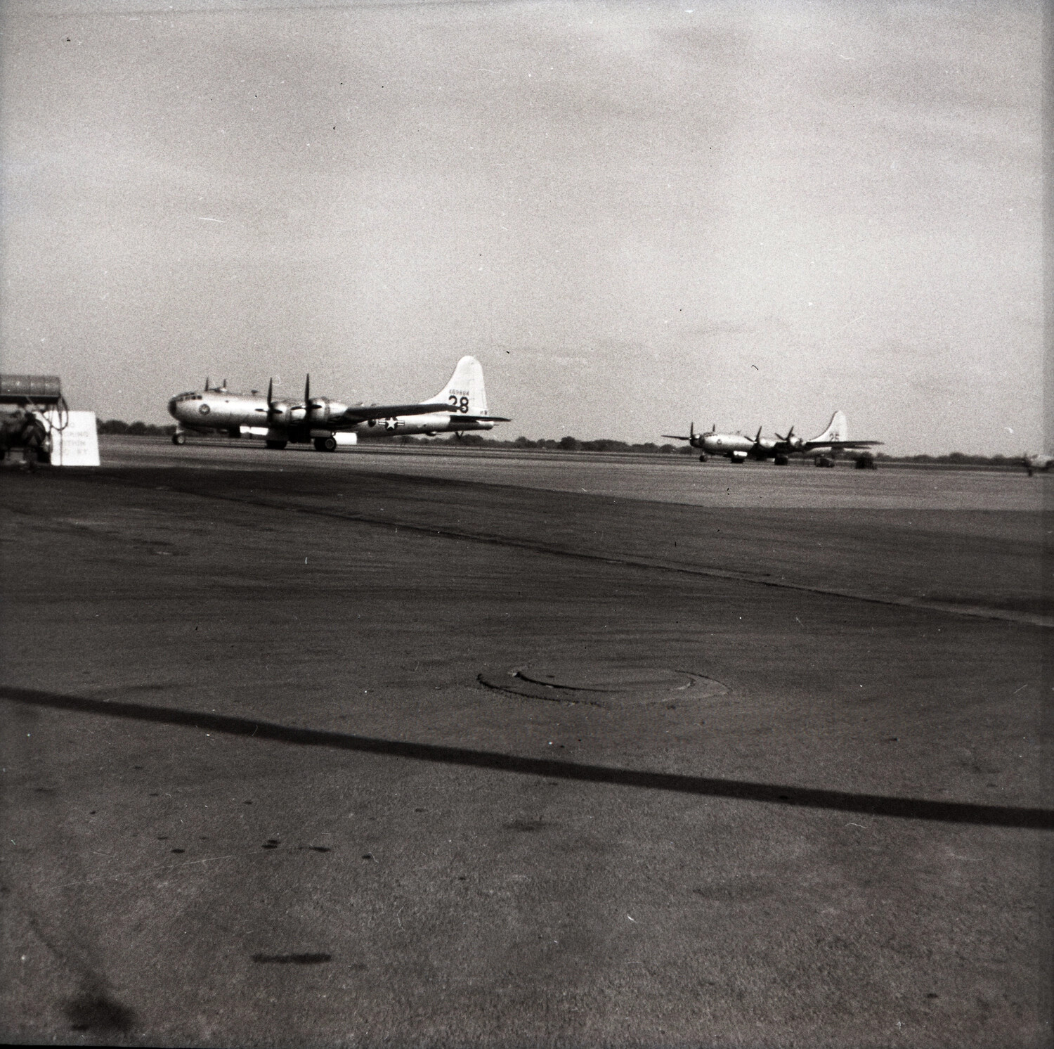 Boeing B-29 Superfortress Bombers on Flight Line Apron