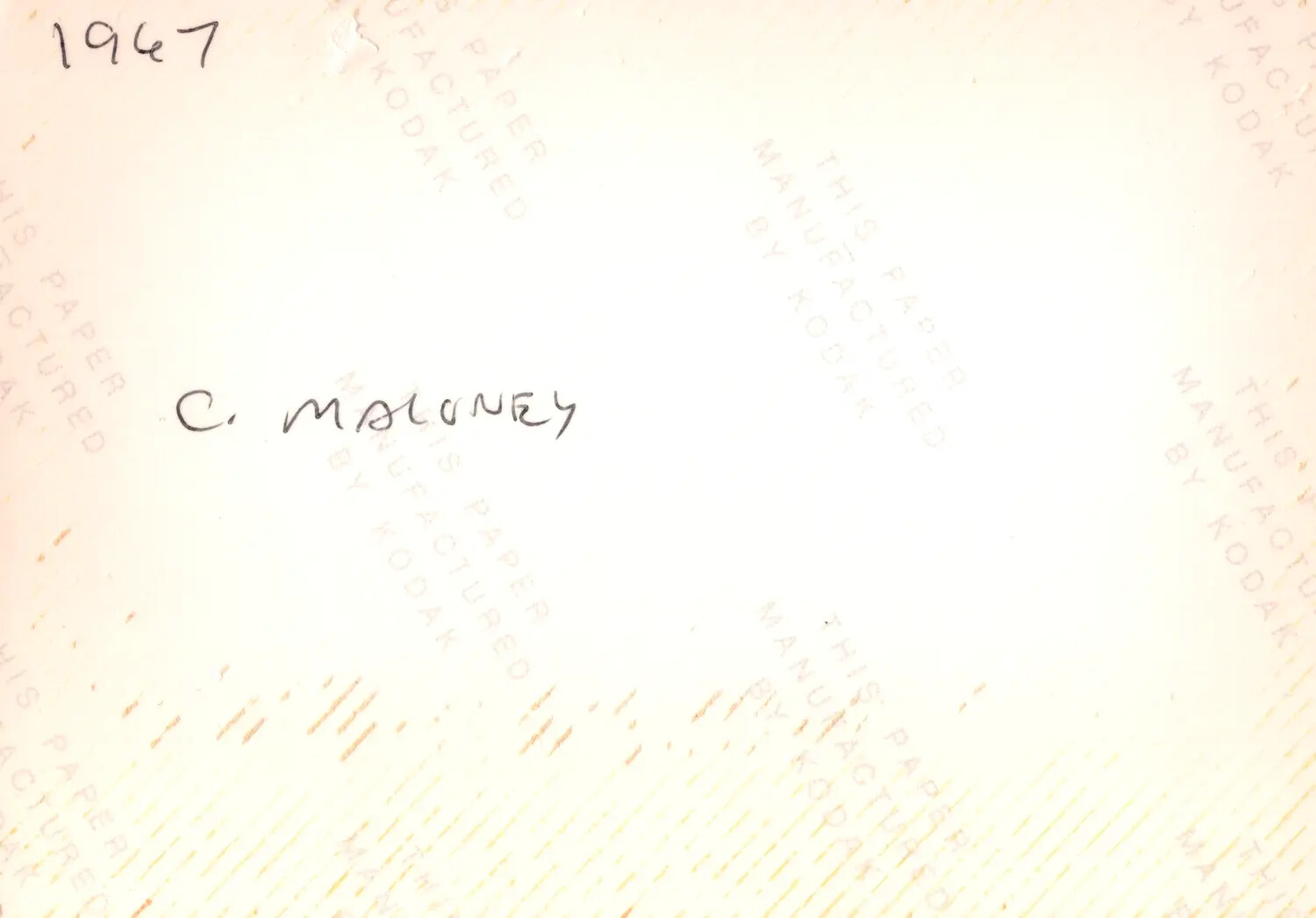 Verso of 1967 Vietnam War Snapshot, Cu Chi, Inscribed 'C. Maloney'