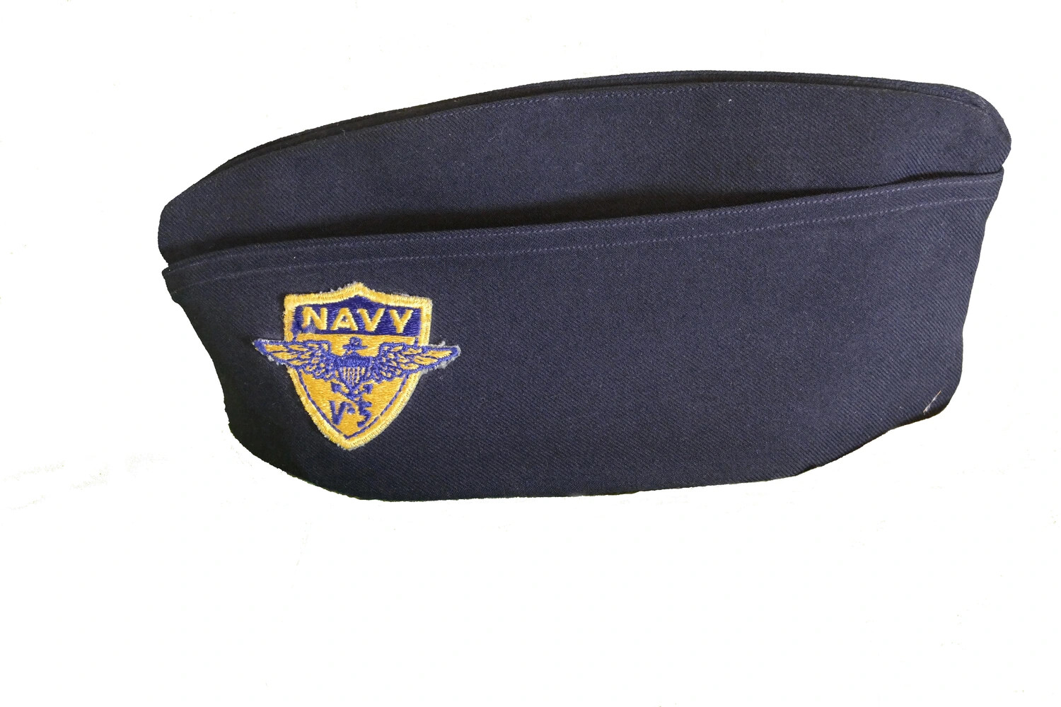 U.S. Navy Garrison Cap with 'NAVY' Winged Eagle Patch, Lt. Bancroft Collection, Korean War Era