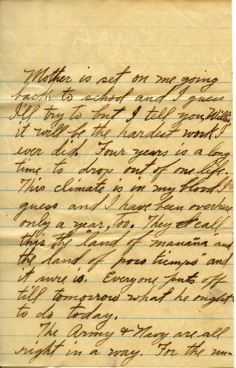 Handwritten Letter from Winnie Wagener, February 10, 1911 (Page C)