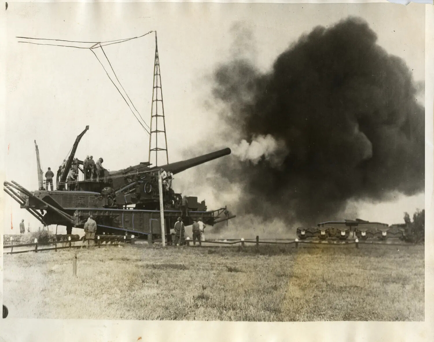 14-Inch Railway Gun Fires First Battle Practice Round, Fort MacArthur, San Pedro, California, 1927