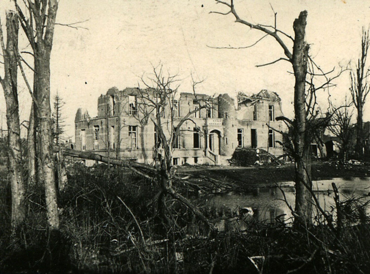 Ruins of a Bombarded Chateau, Western Front, World War I